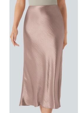 HALARA Satin Midi Slip Skirt w/stretch NWT